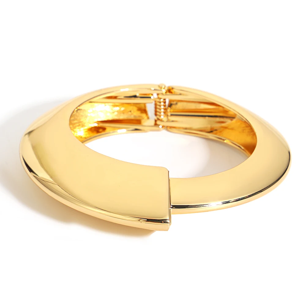 

DODOHAO Smooth Chunky Wraps Bangles Gold/Silver Colro Polished Vintage Bracelets Unisex Jewelry Fashion Bracelet