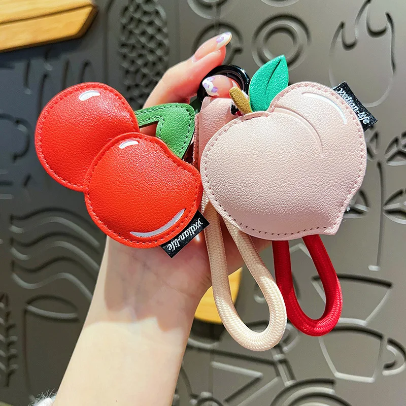 

Creative Leather Fruit Lemon Cherry Keychain Cute Key Rings Pendant Jewelry Bag Charm for Women Girls Christmas Gift Accessories