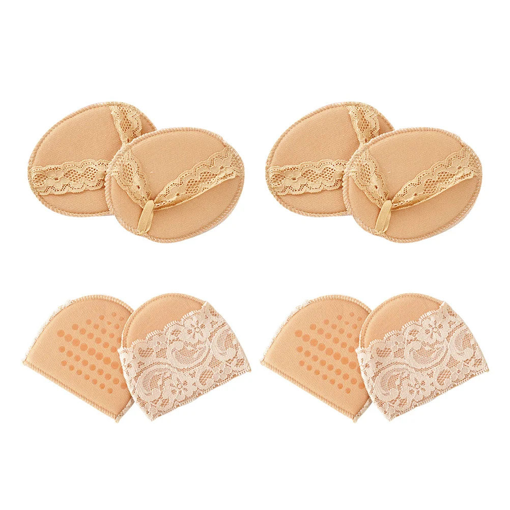 

4Pairs Forefoot Shoe Pads Breathable High Heel Inserts Pain Relief Invisible Front Foot Pads for Women