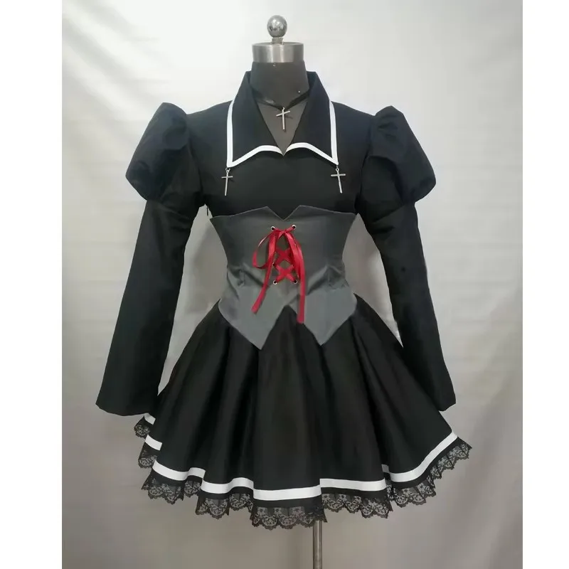 Anime  Tsukiyomi Utau Dress Cosplay Costume Uniform CUSTOM MADE Skirt  waistband socks  Cross necklace