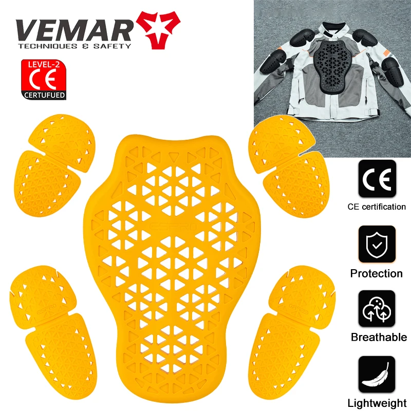 

New Motorcycle Jacket Insert Protective Pads CE Level-2 Jacket Back Pads Motocross Jacket Protective Pads Moto Rider Jacket Pads