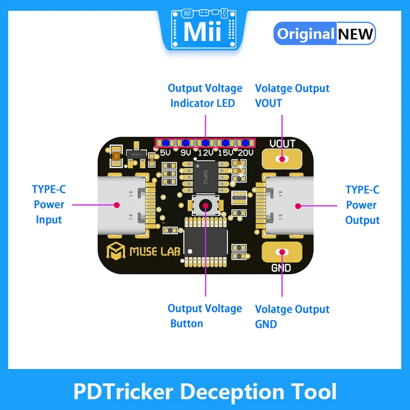 PDTricker سريع تهمة أداة الخداع دعم PD3.0/2.0 بروتوكول قابل للتعديل الناتج الجهد الشيخوخة اختبار مفتوح المصدر