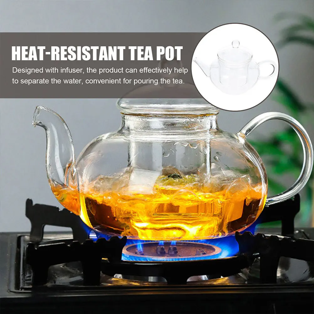 

2 шт., чайник из утолщенного стекла, ручной термостойкий прозрачный чайник для заварки, идеальный для домашнего офиса, листовой чай