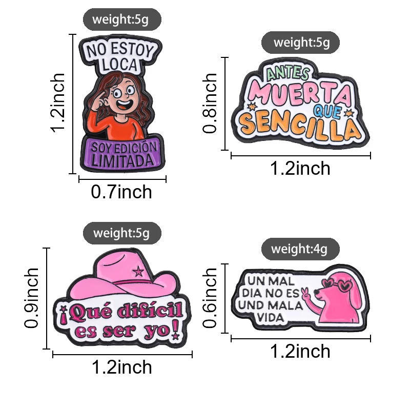 13style Emaille-Anstecknadel mit spanischen Zitaten, Echale Ganas Ponte Las Pilas, positive Slogan-Broschen, Abzeichen, lateinamerikanischer Motivationsschmuck, Geschenk – Detail 1