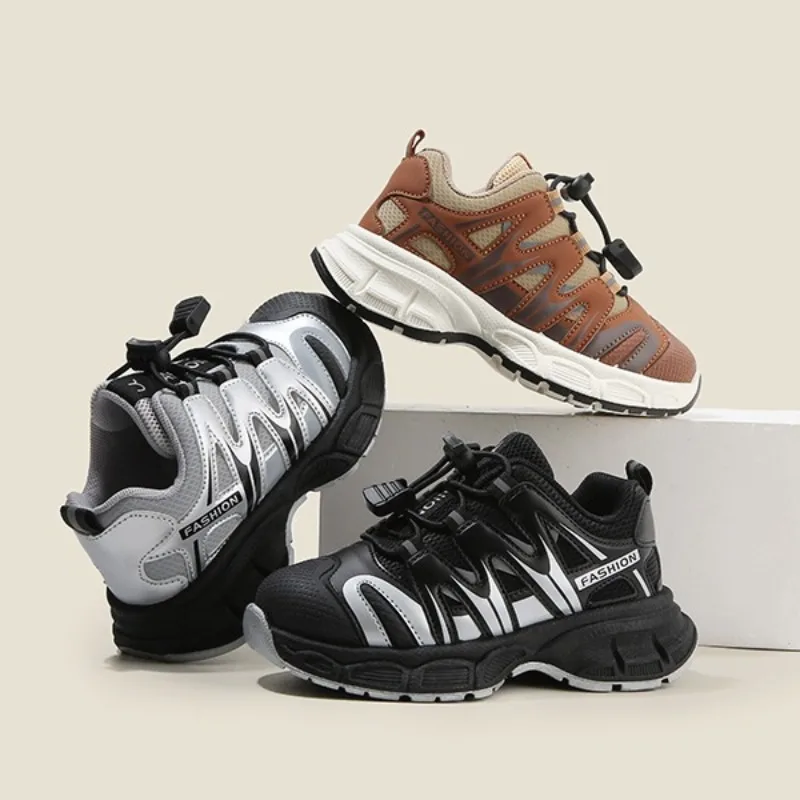 

2025 Fall New Kids Shoes Breathable Rotating Buckle Lightweight Boys Girls Sneakers Toddler Sports Children Casual Shoes