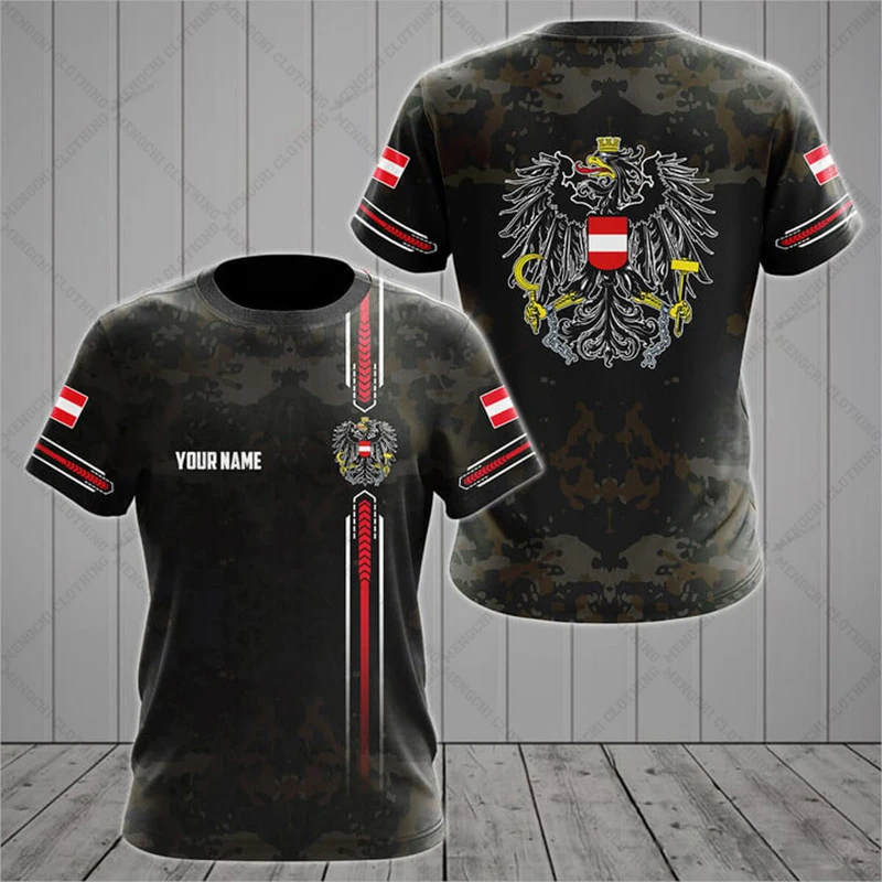 Austria Emblem Personalized Unisex T-shirts Vintage Jersey Casual Daily Tops Summer Sportswear O-neck Tees For Men Women And Kid