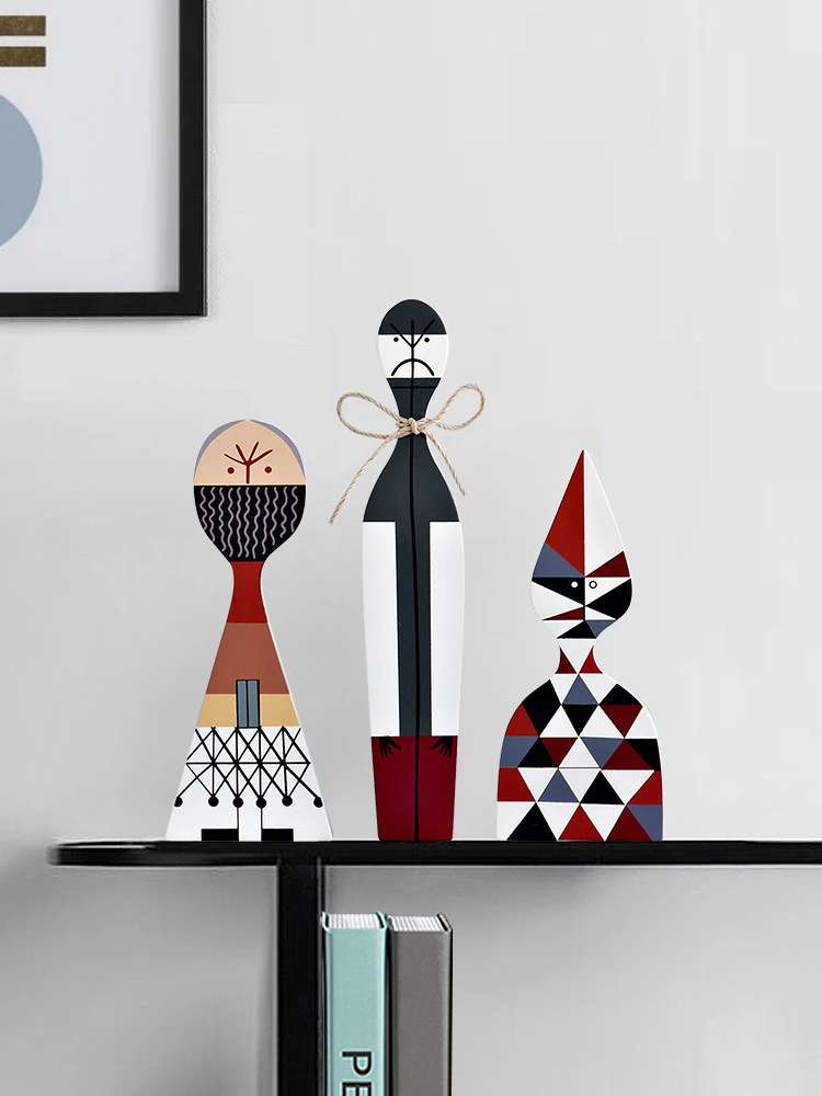 Abstract Wooden Character Statue Density Board Material Figurine Ornament Children's Room Desktop Decorations Artcraft
