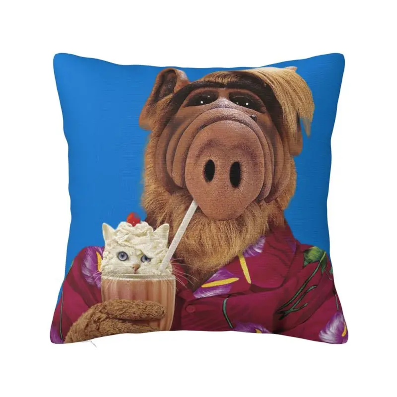 Alf Meme Throw Pillow Covers 3D Printing Alien Life Form Sci Fi Tv Show Sofa Chair Cushion Cover Polyester Cozy Pillowcase