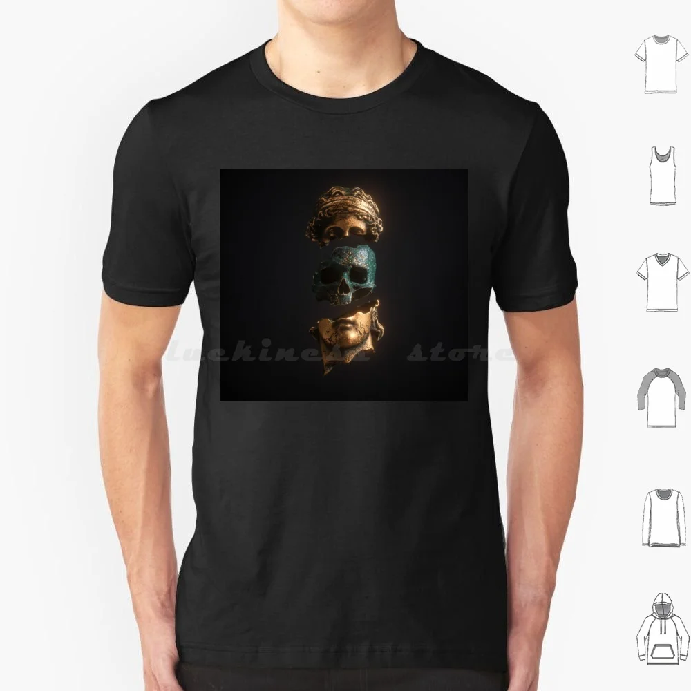 Album Cover-Apashe On Behance Vaporwave Art , Skull Art , Gold Skull T Shirt Big Size 100% Cotton Renaissance Italy Medieval