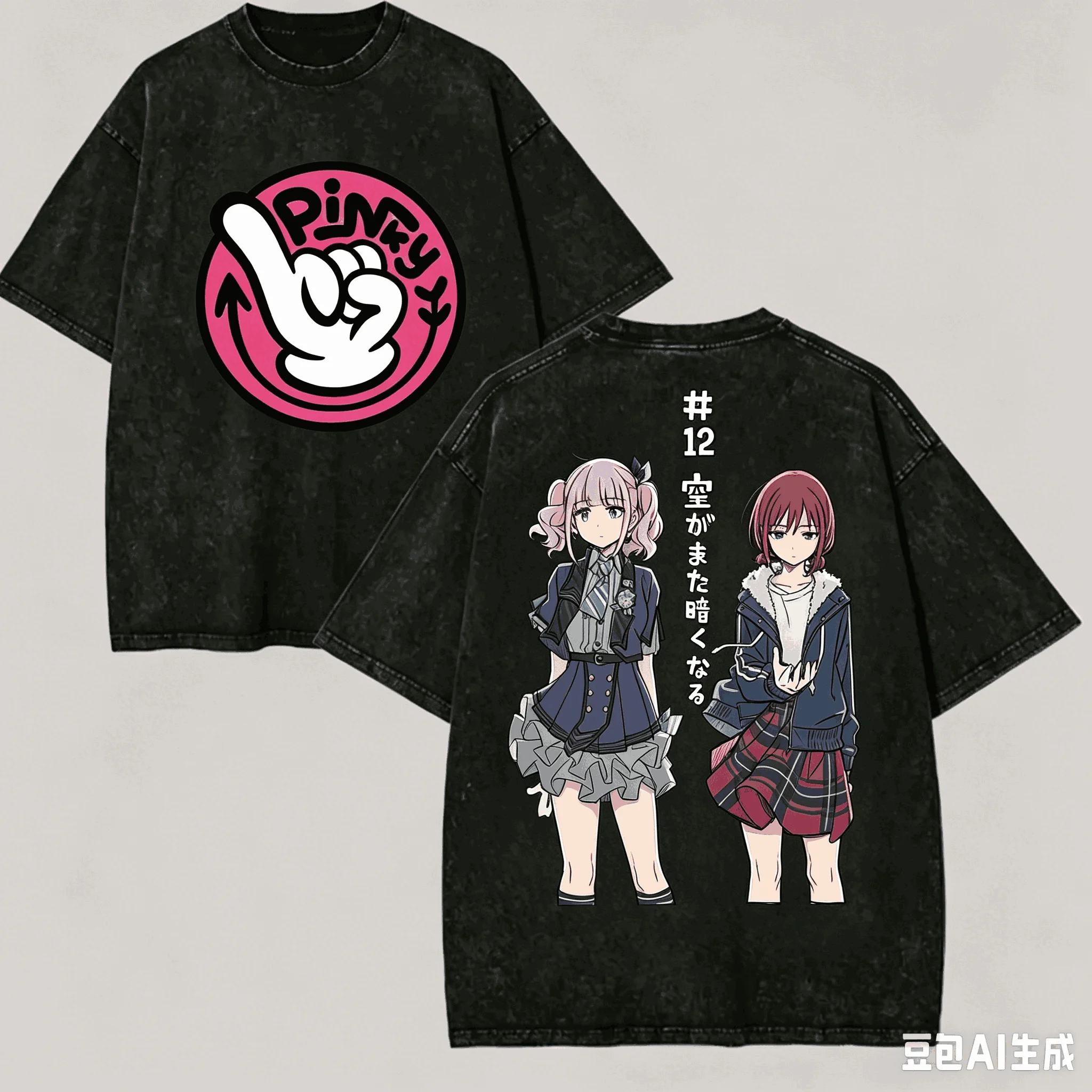 Girls Band Cry Iseri Momoka Kawaragi Subaru Awatsu Rupa Togenashi Toyeari Anime T-shirt Graphic Print Vintage Washed Harajuku