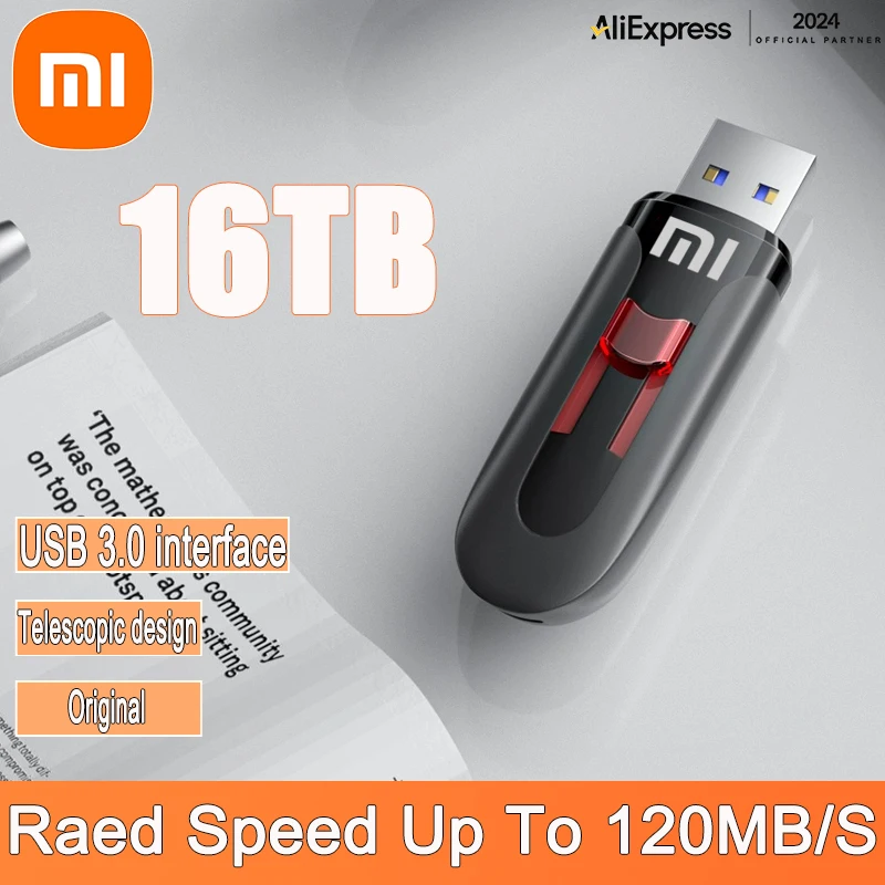 Mijia Xiaomi 16TB 8TB USB3.0 Flash Drives High Speed Transfer Metal Pendrive Memory Card Hard Disk Flash Disk Memoria Waterproof