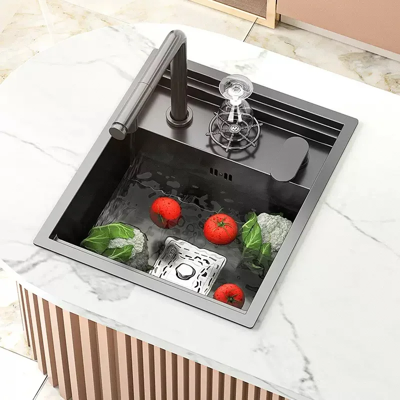 Stainless Steel 304 Nano White Sink Bar Kitchen Wash Basin Hidden Rectangular Small RV Sinks