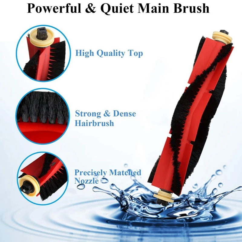 Filtros de fregona de Cepillo Lateral principal para Roborock S5 S50 S502 S55 S6 S6 Pure E4 para Mi Robot 1S SDJQR01RR repuestos de aspiradora