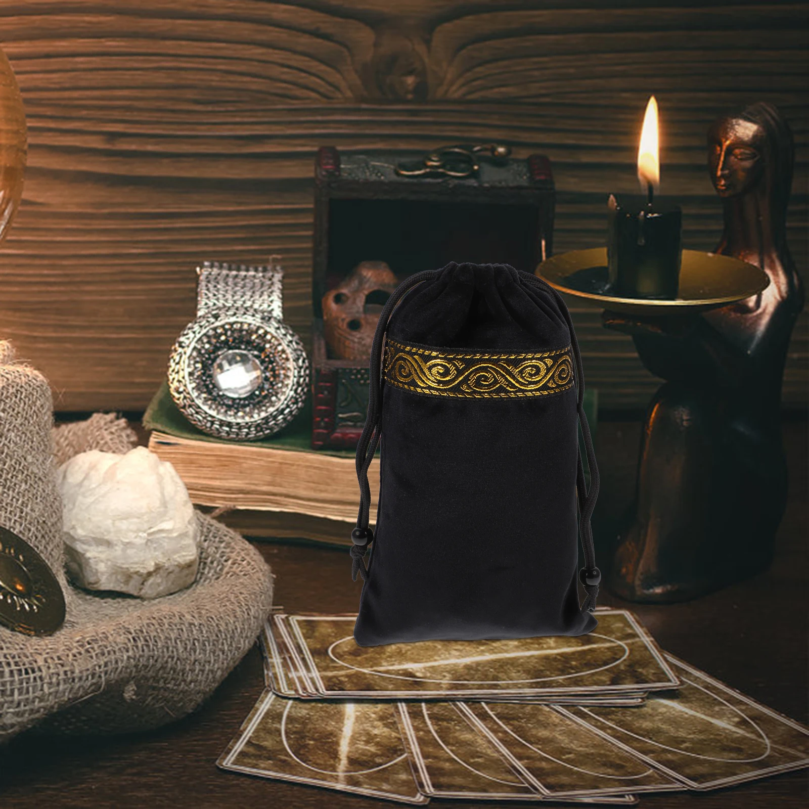 

Высококачественная сумка Таро, безопасный материал, дизайн на шнурке для карт Таро, ювелирные изделия, мелкие предметы, отличное использование