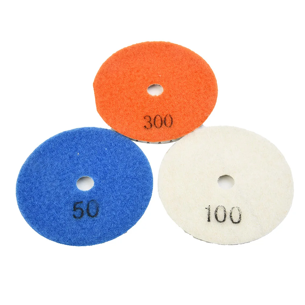

Набор 3-дюймовых подушечек для влажной и сухой полировки из 8 предметов для каменной плитки, стекла, подходит для различных поверхностей с зернистостью 50 3000