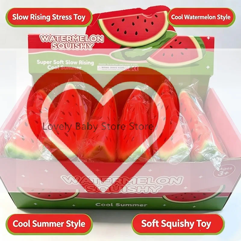 【BS】Fruit Simulation Watermelon Slow Rising Squeeze Toy Kawaii  Kids Stress Relief Squeeze Toys Party Xmas Gift
