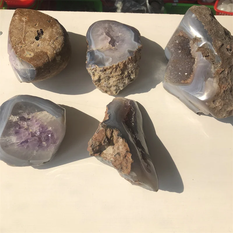 

Natural crystal healing stone amethyst cluster agate geode for Collection Gift