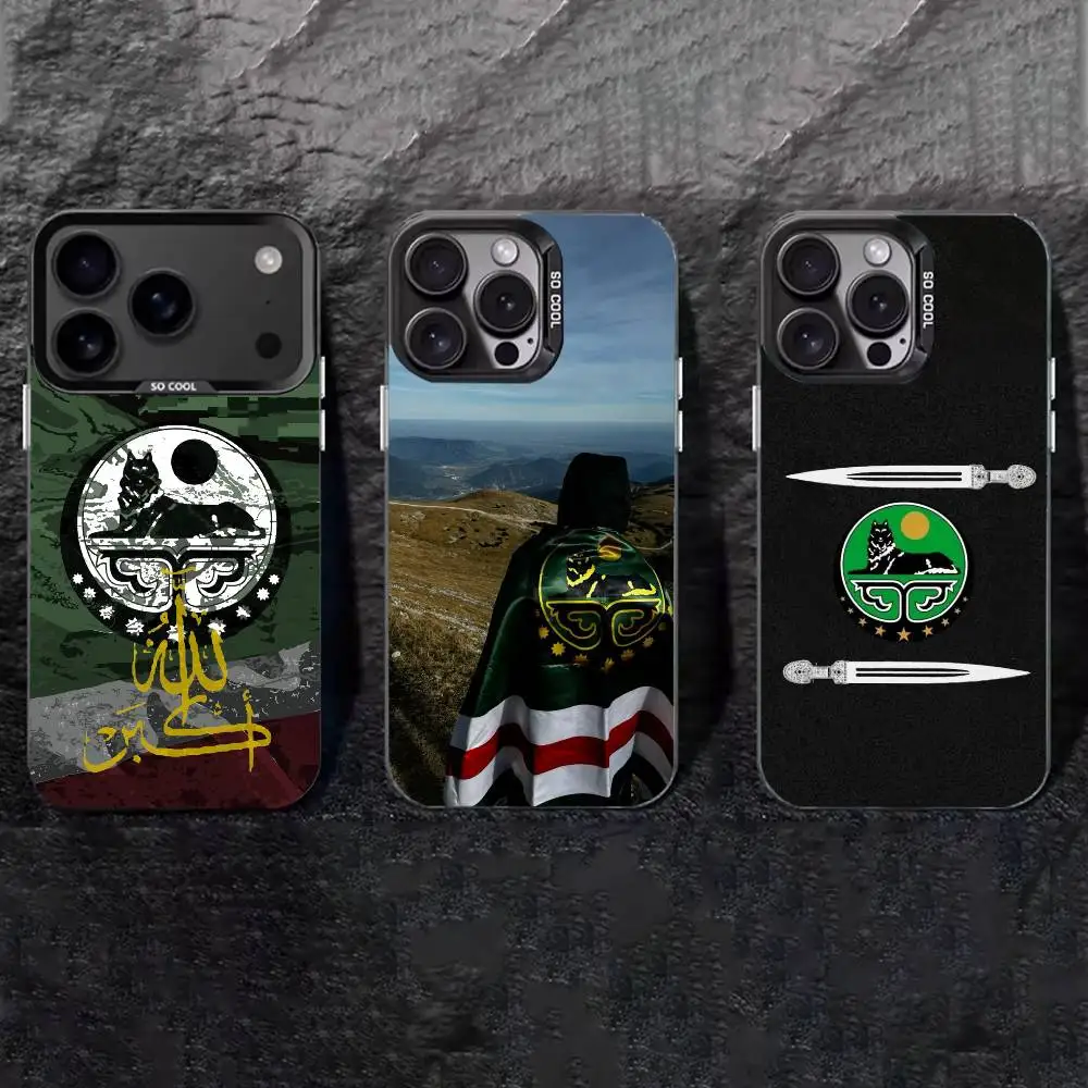 

C-Chechen National Flag Phone Case For iPhone 17,16,15,14,13,12,11 Plus,Pro Max,XS,Colored silver phone case