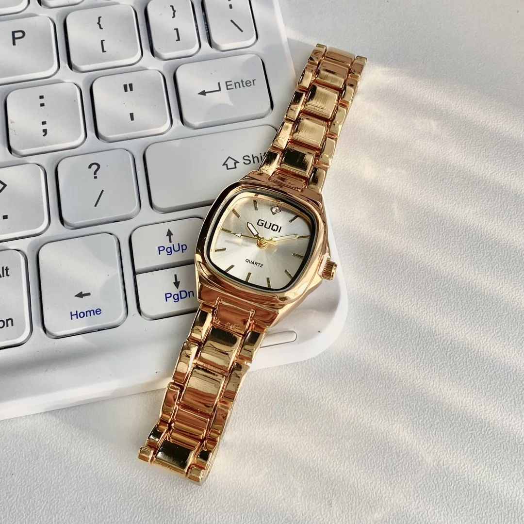 

Простые золотые кварцевые часы для женщин, часы в стиле ретро, подарочные женские часы, наручные часы с маленьким квадратным циферблатом Montre Femme Reloj Mujer