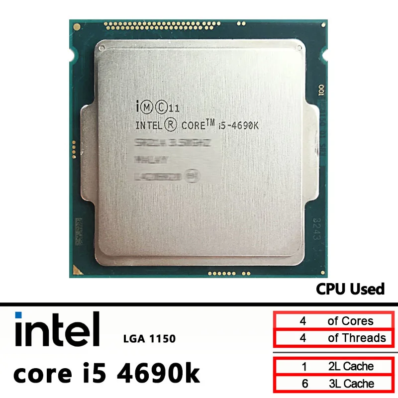 

Четырехъядерный процессор Intel Core i5 4690K, 3,5 ГГц, четырехпоточный, 88 Вт, 6 МБ, LGA 1150