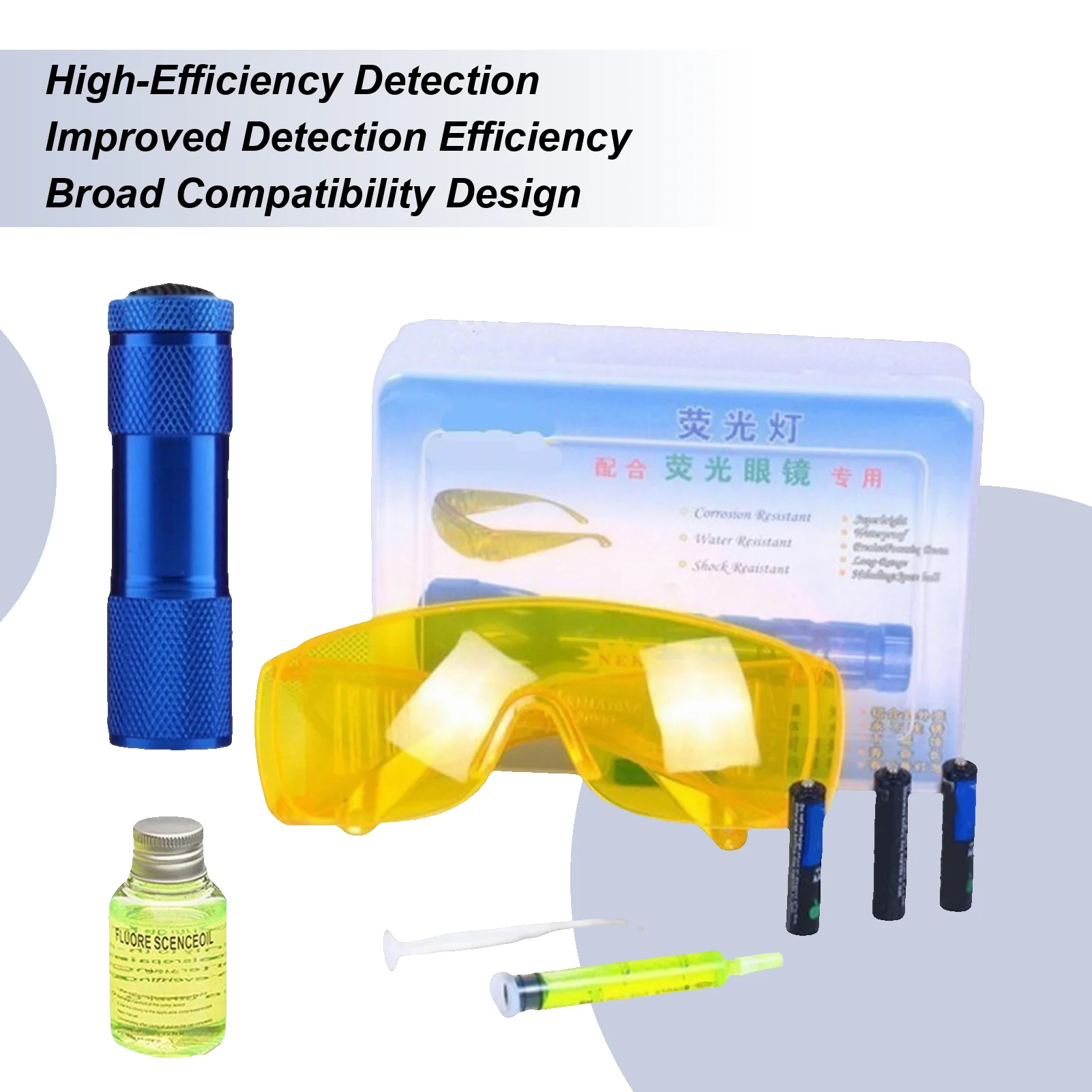 

Комплект детектора утечки кондиционера, набор инструментов для обнаружения утечек хладагента, универсальный, высокоэффективный, профессиональный, автомобильный, утечка