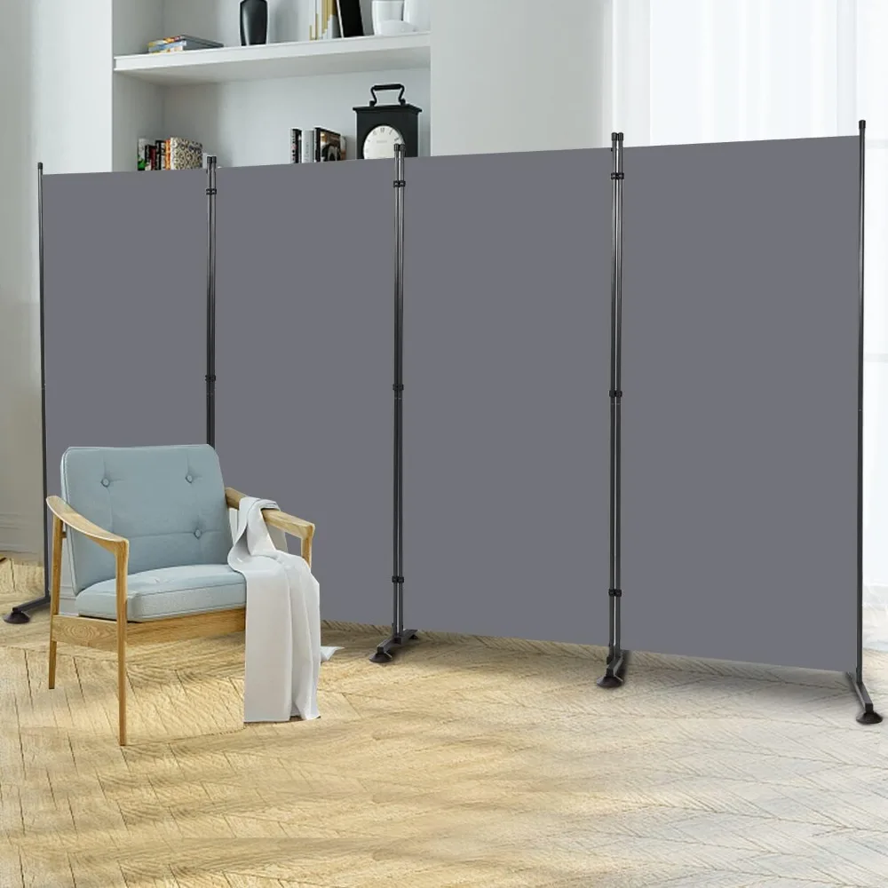 

Divider 6FT Folding Privacy Screens, 4 Panel Partition Room Dividers w/Freestanding Design, Portable Wall Divider,Fabric Screen