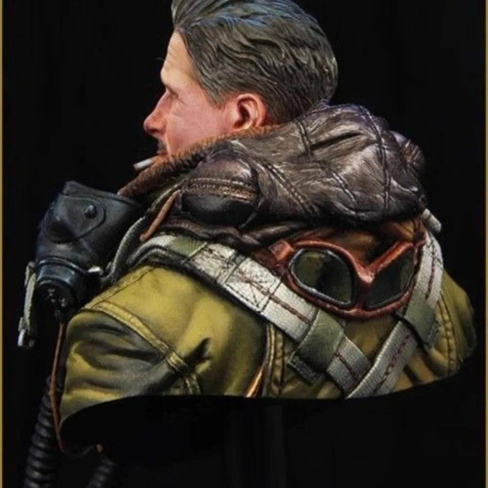 1/10 British Air Force Bomber Pilots Resin Bust Model 3D Printed DIY Coloring Selff-assembly Blank Figurine Miniature