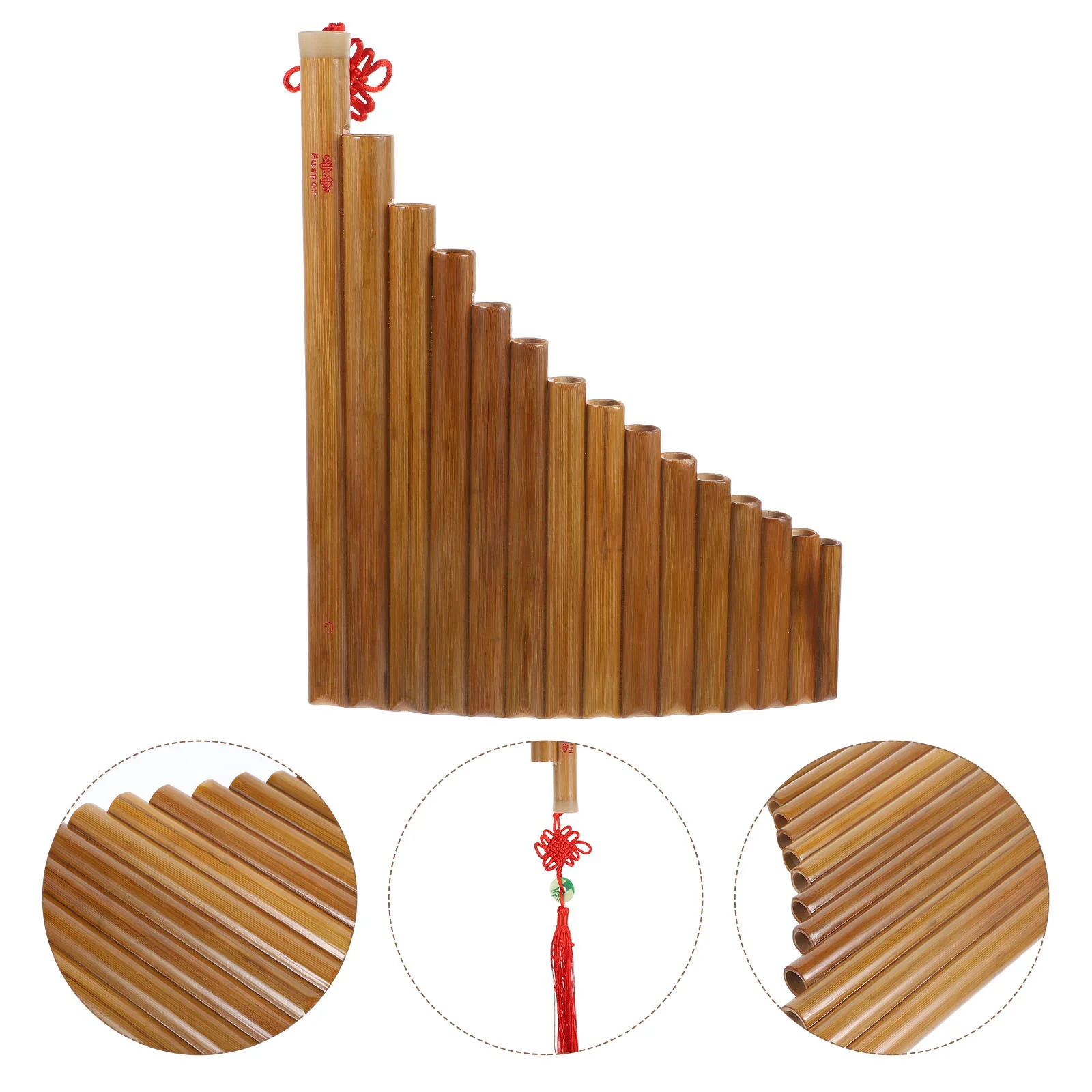 

1 pc Bamboo Pan Flute 15-Row Portable Musical Instrument For Beginners Kids Students Traditional Chinese Vertical Flute Brown