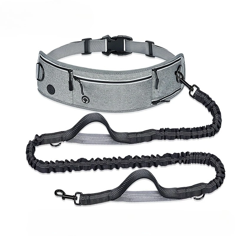 Anti-Shock Running Dog Leash – Reflective Nylon Multi-Function Retractable Hands-Free Waist Belt, Explosion-Proof Pull Buffer