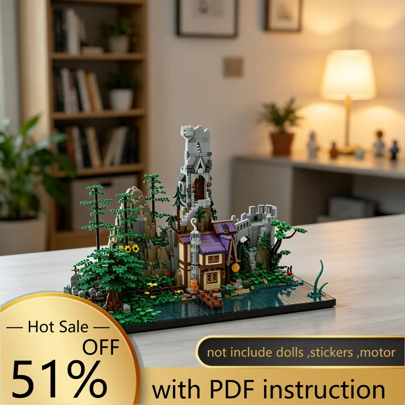 4779PCS MOC Medieval Castle Red Dragon Tale Scene Diorama Display Model Building Blocks DIY Assembly Gifts for Adults Collection