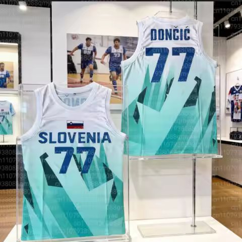 2026 Parent-child Basketball Shirt Slovenia 77 DONCIC Jersey 3D Printed Outdoor Sportswear Breathable Quick Drying Vest