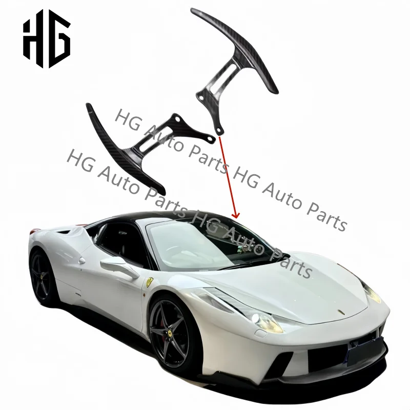 

For Ferrari 458 Italia Real Carbon Fiber Steering Wheel Shift Paddles Car Shifter Replace Extension Shifter Accessories