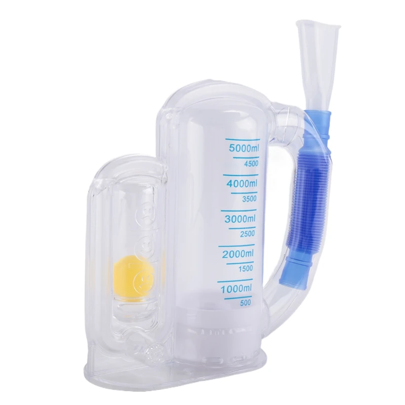 

Breathing Trainer 5000ML Inhale Volume Measurement, Equipped With Ball Flow Rate Indicator