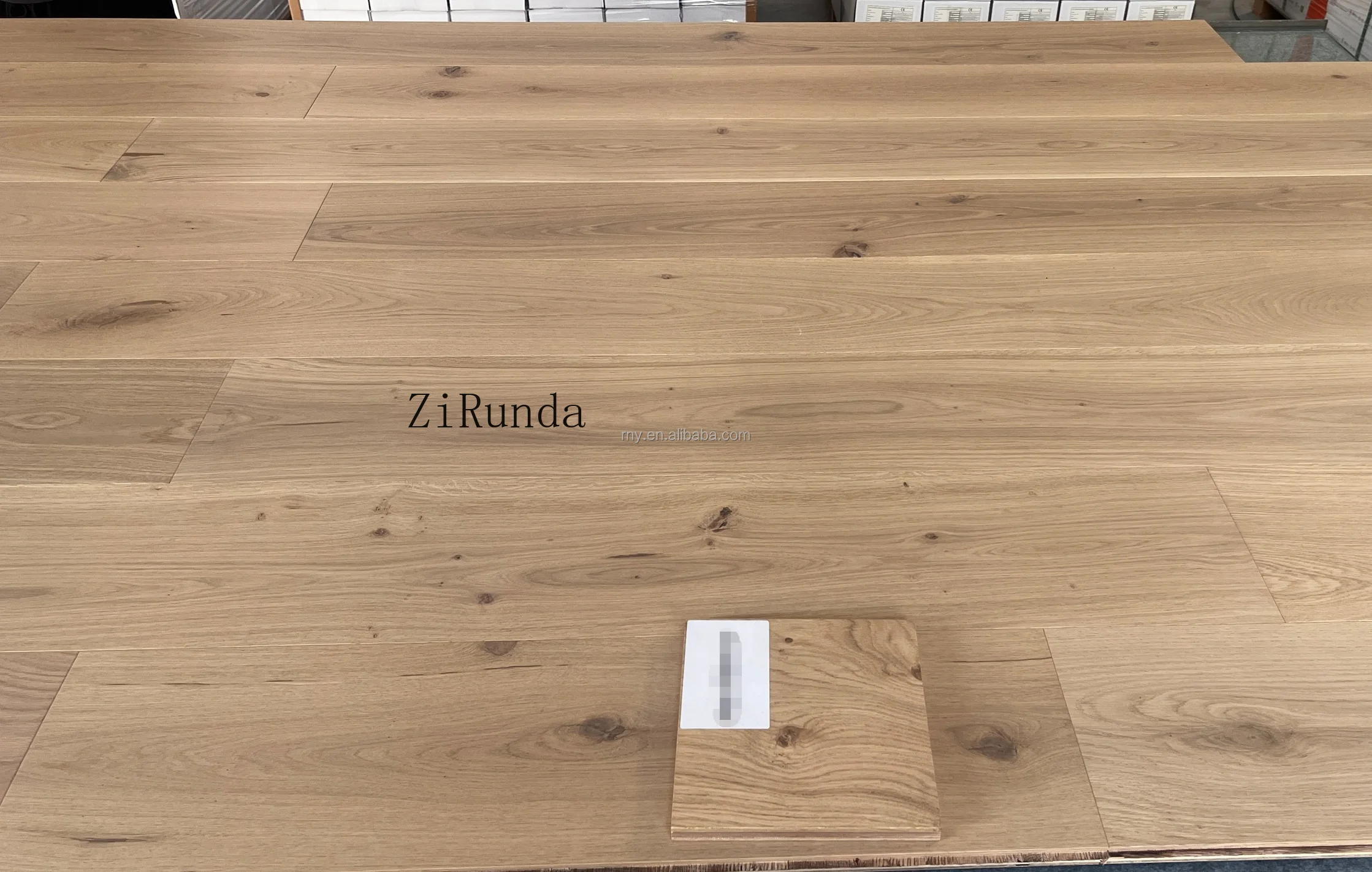 نسخة مخصصة أرضيات خشبية من خشب البلوط الأبيض عالية الجودة مناسبة للمناطق المرورية العالية 220 /240/260 مم ألواح خشبية متينة #3