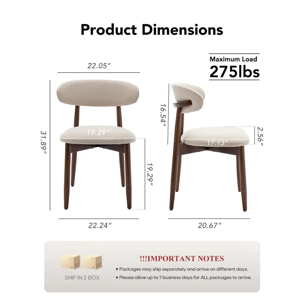 

Room Chairs Set of 4, Upholstered Farmhouse Dining Chairs, Modern Fabric Kitchen Chairs with Solid Wood Leg,Beige