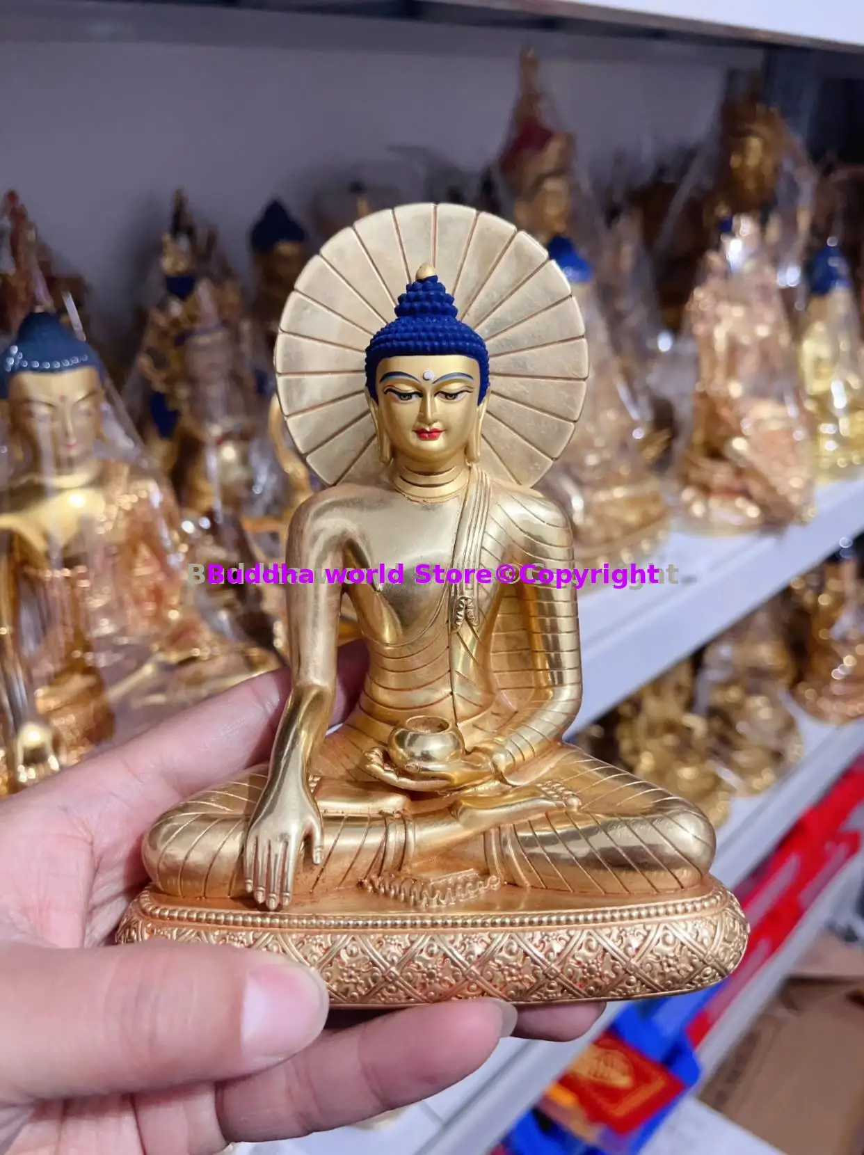 TOP high quality Asia Thailand India Shakyamuni Sitting Buddha statue COPPER Buddha statue HOME Altar worship Buddhist supplies - Image 3