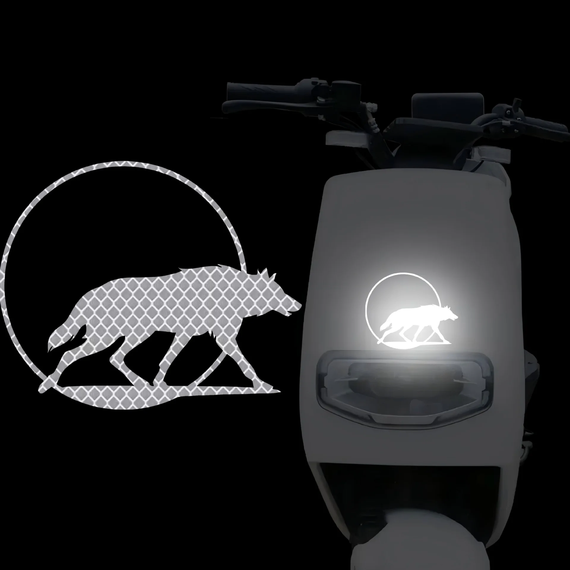 

1 шт. светоотражающая наклейка с силуэтом волчьего тотема, предупреждающая наклейка для безопасности в ночное время, для заднего багажника автомобиля