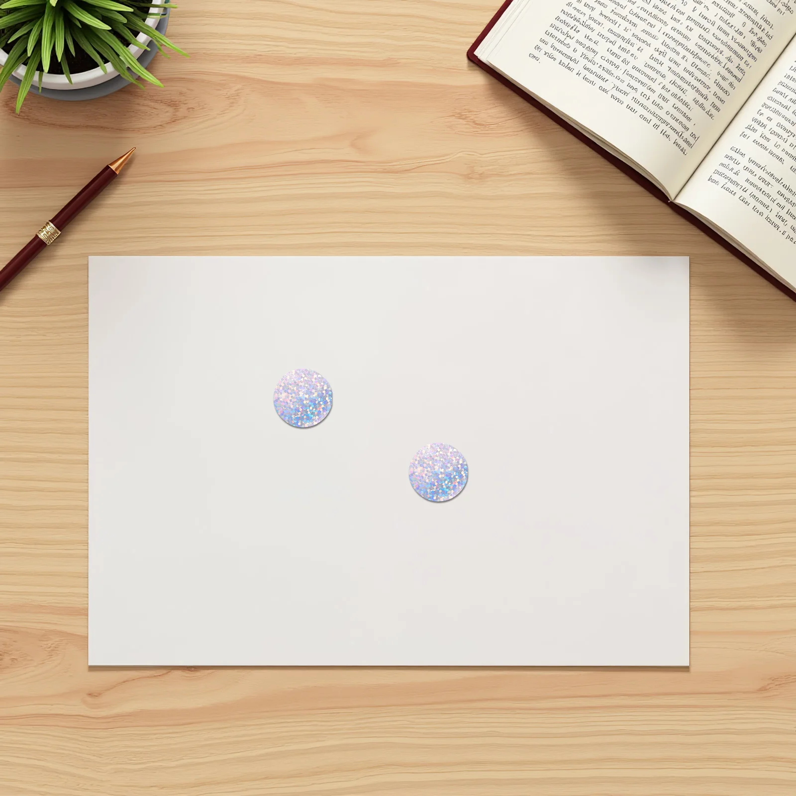 

5 Rolls 1 Inch Holographic Round Stickers Self-Adhesive Waterproof Labels For Packaging Sealing Present Baking Classroom Use