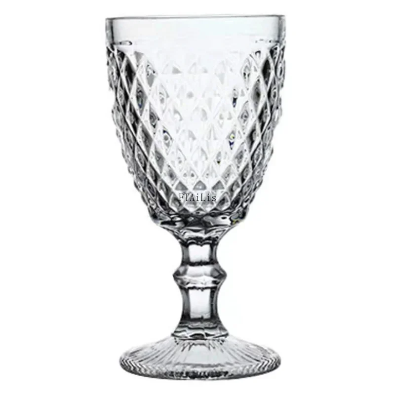 200-300ml European Court Goblet Embossed Red Wine Whiskey Brandy Cup Festival Banquet Wedding Drinkware