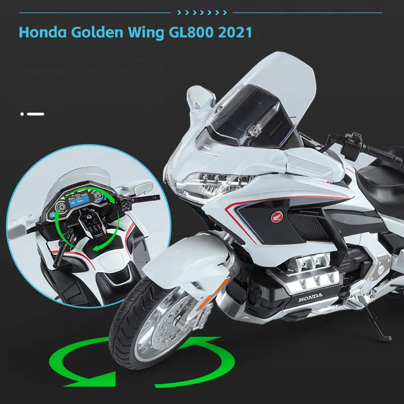 Modèle de moto Gold Wing GL800 pour enfants, alliage métallique moulé sous pression, simulation, voyage, rue, voiture, collection, jouets cadeaux, 1/11, 2021, 2024