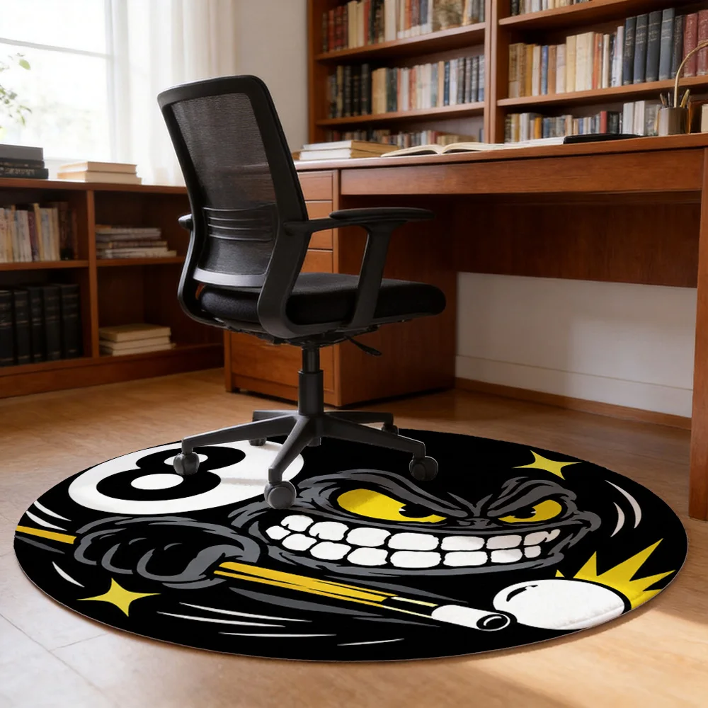 Vintage Football Mascot Logo Round Doormat Entrance Mat for Sports Fan Gifts House Decor