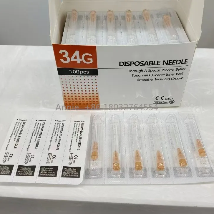 Painless Small 34g Sharp Tip Needle Disposable Packaged for Teeth Sterile Needle Eyelid Tool Parts