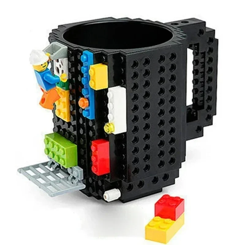 Caneca de tijolo criativa, Copos de café com leite, Água potável para design de blocos de construção Lego, 350ml