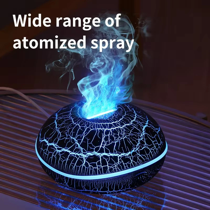 2024 New Simulated Flame Humidifier Colorful Night Light Ultrasonic Atomization Can Add Essential Oil Small Aromatherapy Machine