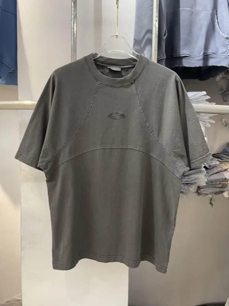 

Винтажная американская футболка Ailz с вышитым логотипом, свободного кроя, из хлопка, для молодежи, летняя, повседневная, модная