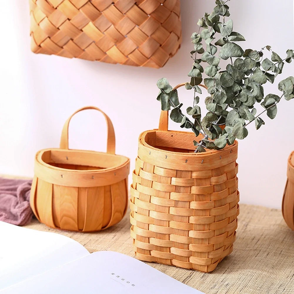 

Bamboo Decorative Wall Hanging Basket for Home Living Room Dining Room Flower Fruits Storage Basket for Party Wedding Decor