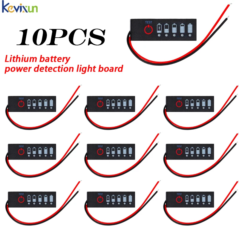 10PCS 3.7V-72V Lithium Battery Power Detection Lamp Board 12V Lead-acid Battery Lithium Iron Phosphate Power Display