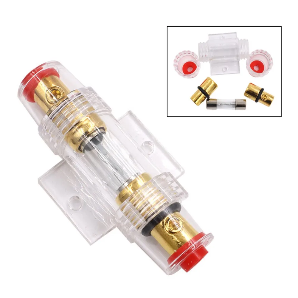 Auto Accessories 30-100A Car Audio Fuse DC 12V Inline Car Fuse Holder Block Gold Plated AGU Refit Fuse Holder