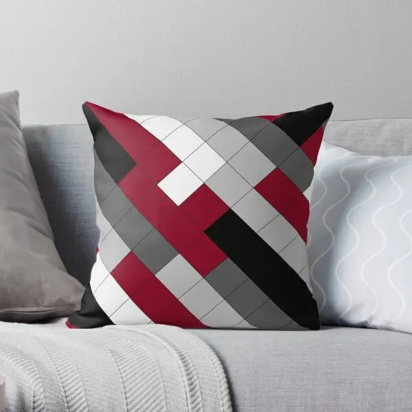 2 Shades Of Gray Black And Burgundy Wh  Printing Throw Pillow Cover Car Fashion Decorative Comfort Pillows not include One Side