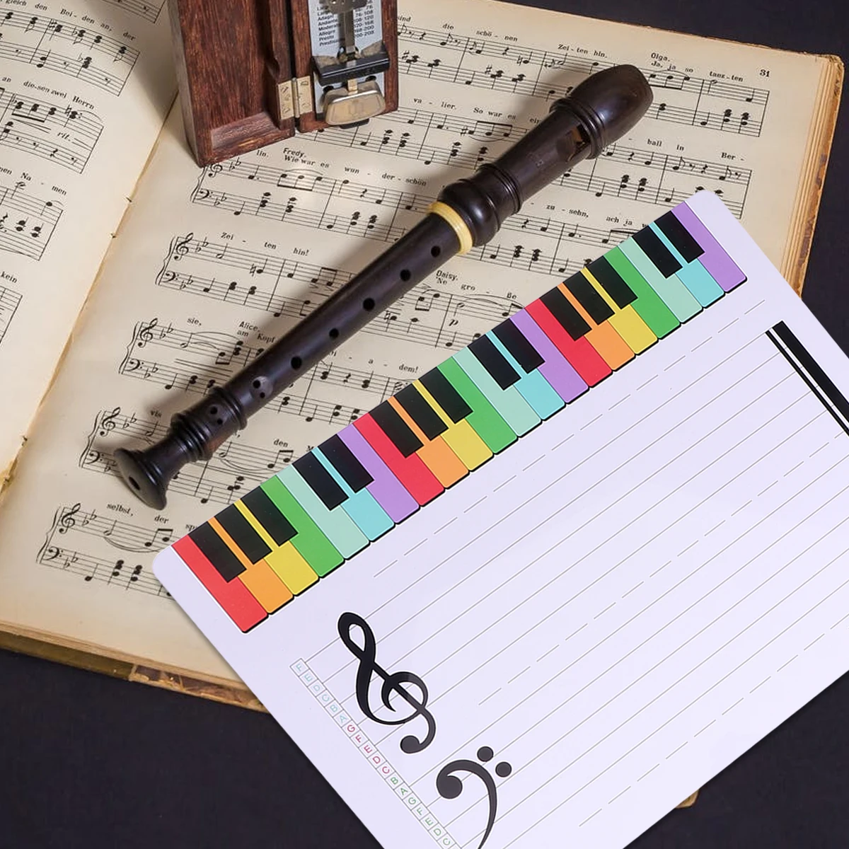

2Pcs Magnetic Erase Board Music Staff Home Magnetic Whiteboard Symbols Home School School Whiteboard Office Wall Mount